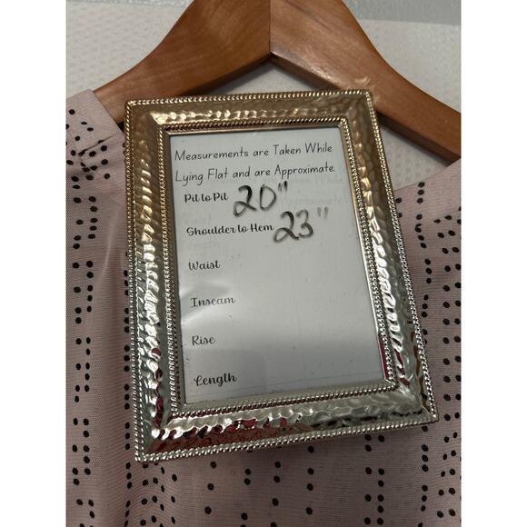 The Limited Women's Light Pink Black Micro Dot Blouse Lace Sheer V-Neck Medium - Picture 10 of 11